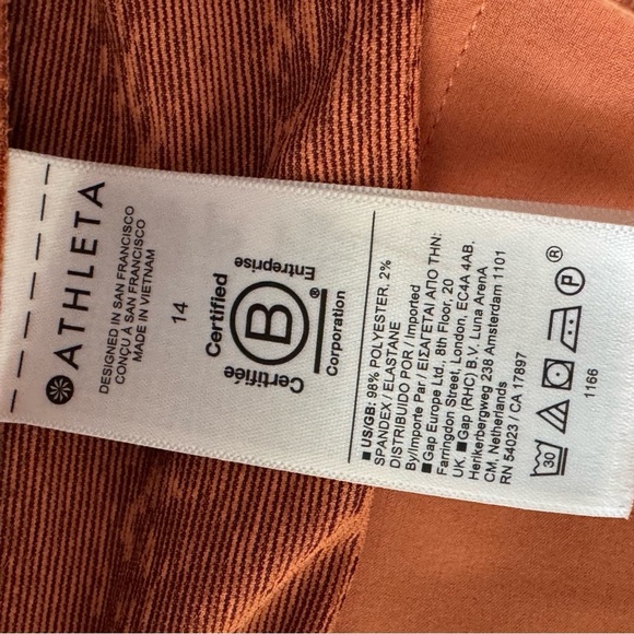 Athleta Women's Echo Short Burnt Orange active workout outdoors 5 inch Size 14 - Picture 6 of 10